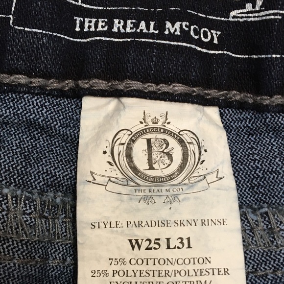 BOOTLEGGER PARADISE SKINNY JEANS NWOT SIZE 1 25”WX31”L - Picture 5 of 10